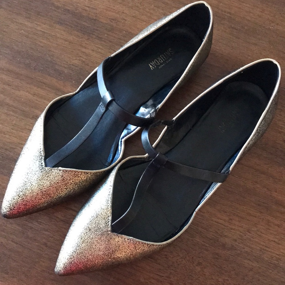 Kate Spade Saturday T-Strap Metallic Flats